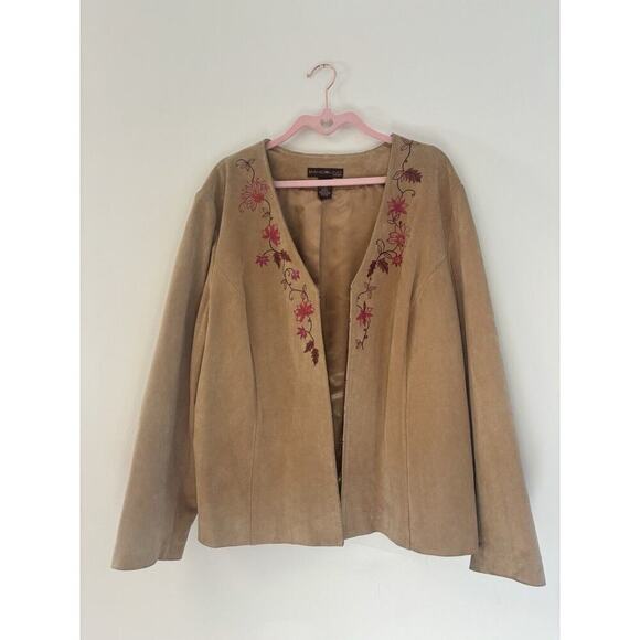 BANDOLINO SUEDE WOMEN’S JACKET 100% LEATHER EMBROIDERED SIZE 20 Country Western - Picture 1 of 5
